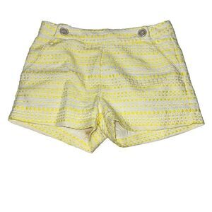 Kate Spade Girls Skirt the Rules Yellow Textured Front Flap Shorts sz 12